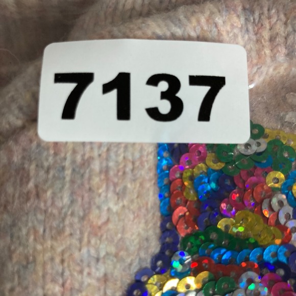 ModCloth Sweater Women's Plus 1X Pink Wool Blend Sparkles and Stardust V Neck‎ - Picture 14 of 14